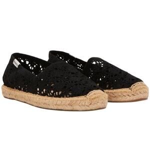 Soludus Women's Noche Black The Original Espadrille Flats Size 8-8.5